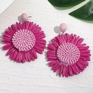 Zara Pink SunFlower Earrings